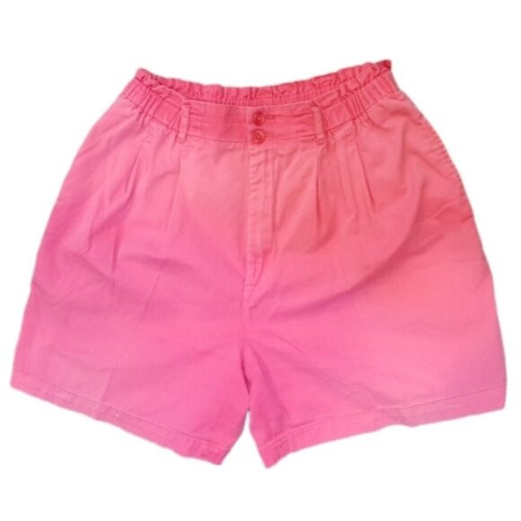 VINTAGE Talbots Mom Shorts High Waist Pleated Elastic Waist Barbie Bubblegum - Picture 1 of 11